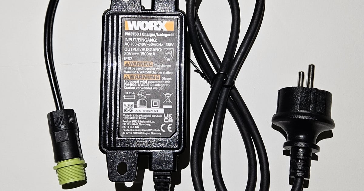 Wa3762 Charger Alimentatore WORX WA3775 20V 90W - Per Robot Tosaerba Landroid Serie S E M Landroid M500