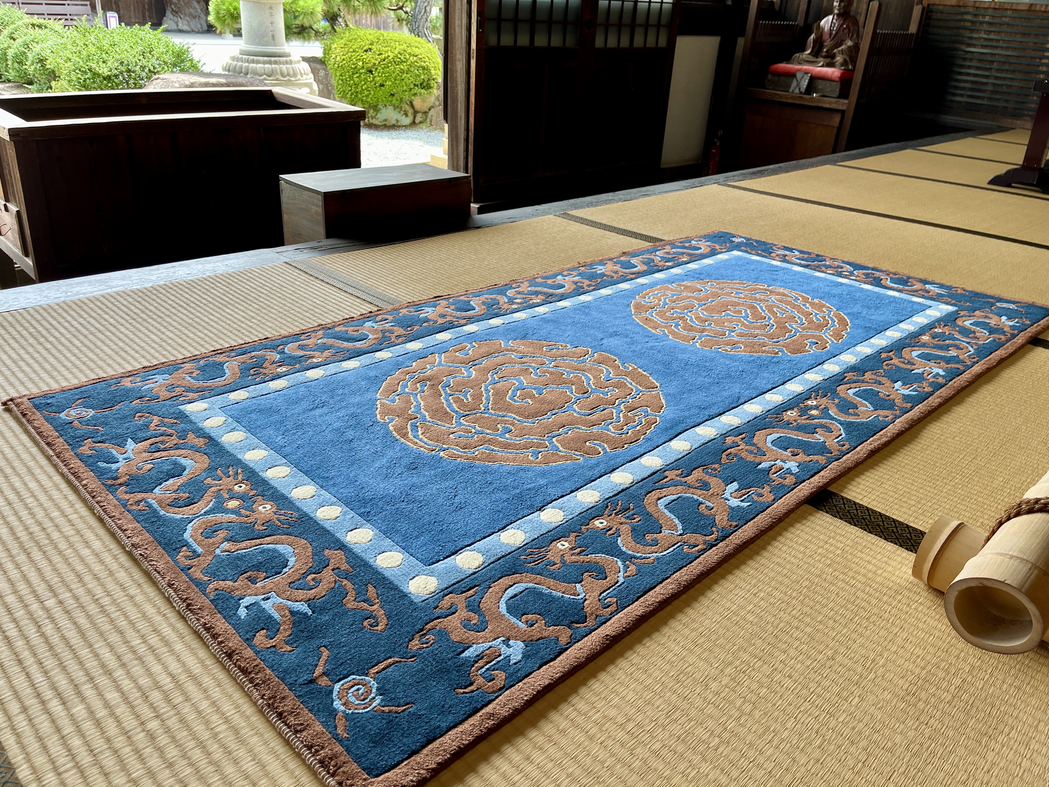 Y2657 赤穂緞通 古緞通 時代古作絨毯 90×188㎝ Y2657 赤穂緞通 古緞通 時代古作絨毯 90×188㎝ Y2657 赤穂緞通